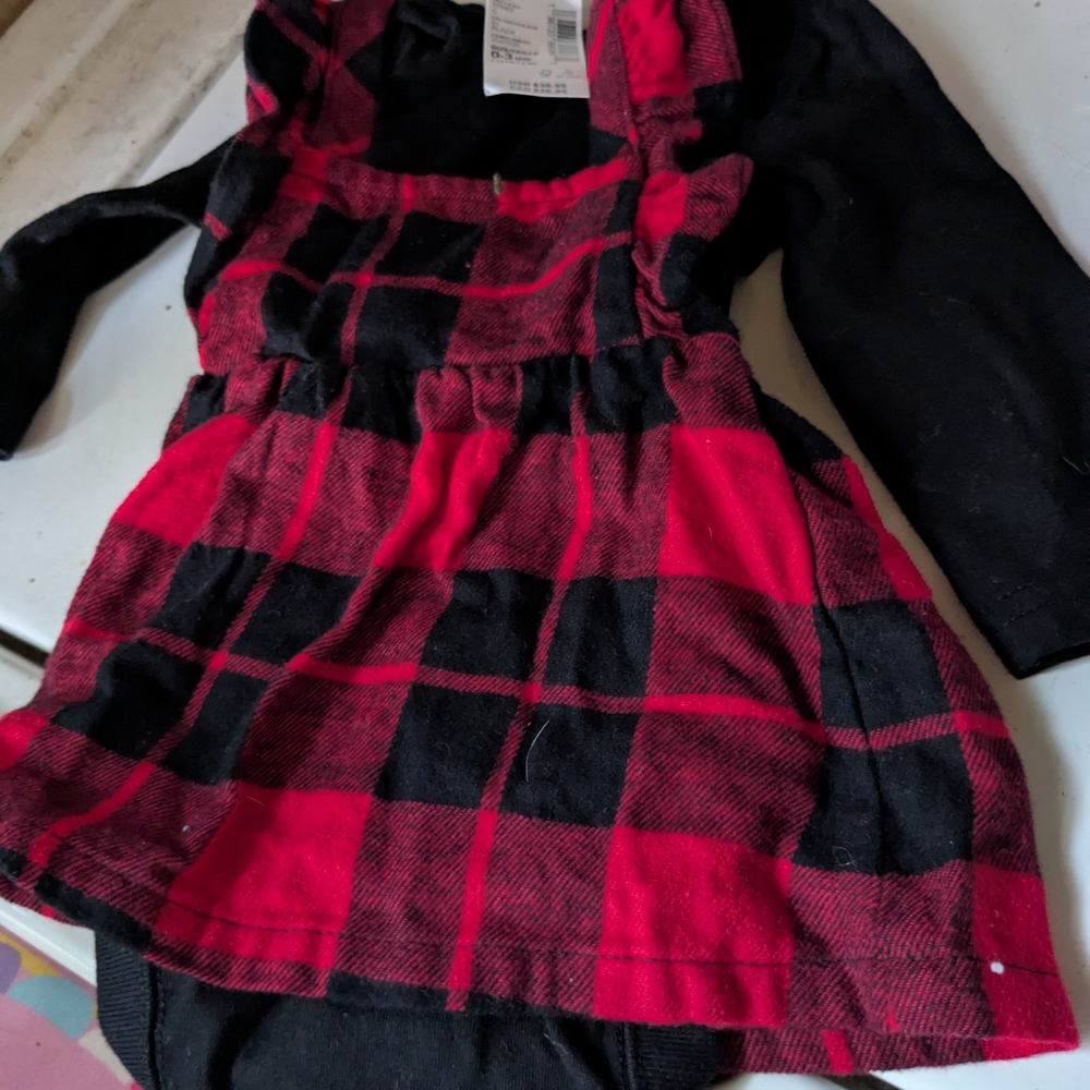 The Children's Place Red and Black Plaid Dress - Picture 1 of 5